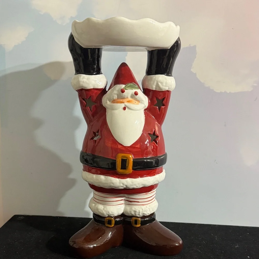 Festive Santa Candle Holder - Red and White 2002 Target Santa candle holder